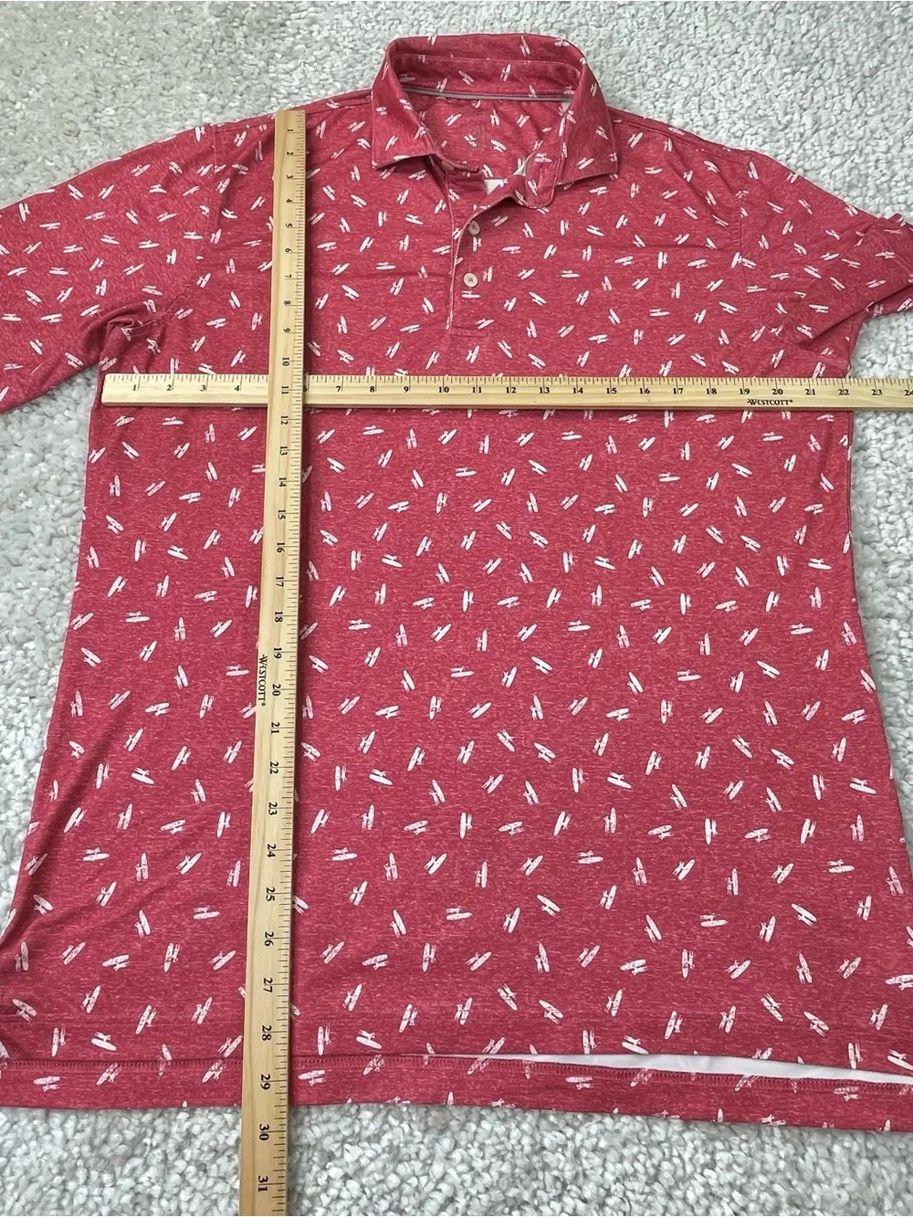 Johnnie-O All Over Print Red Surfer Surfboard Beach Vacation Medium